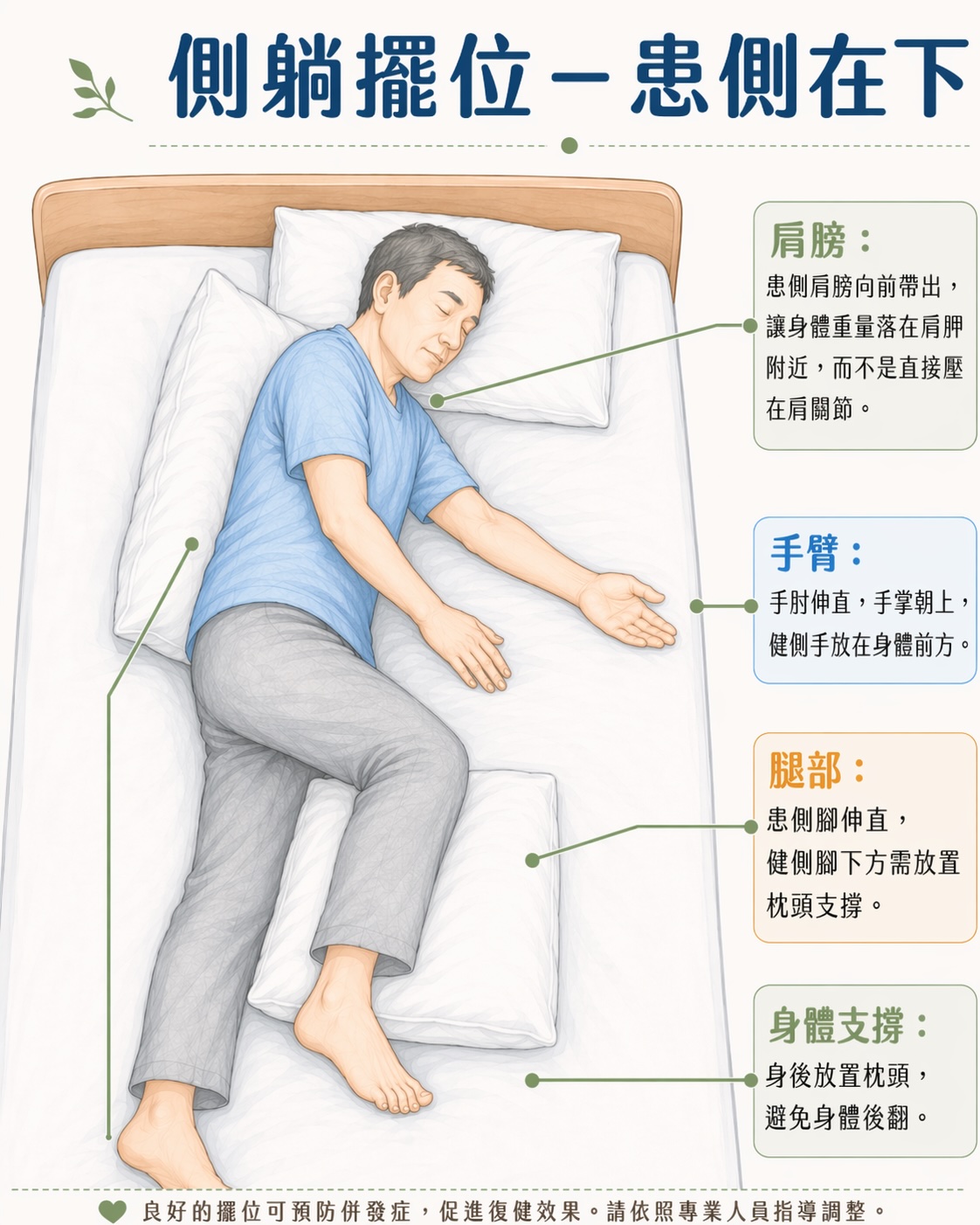 側躺擺位－患側在下