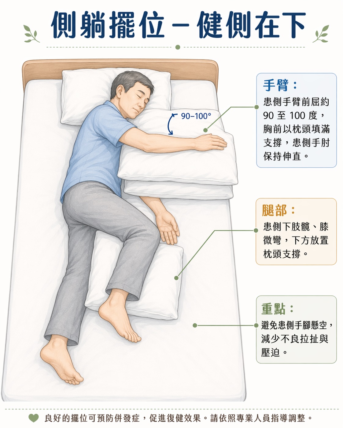 側躺擺位－健側在下
