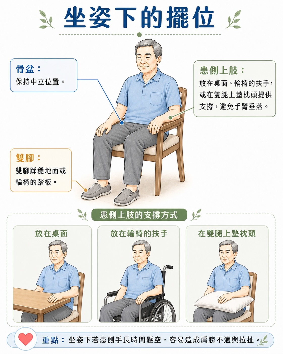 坐姿下的擺位