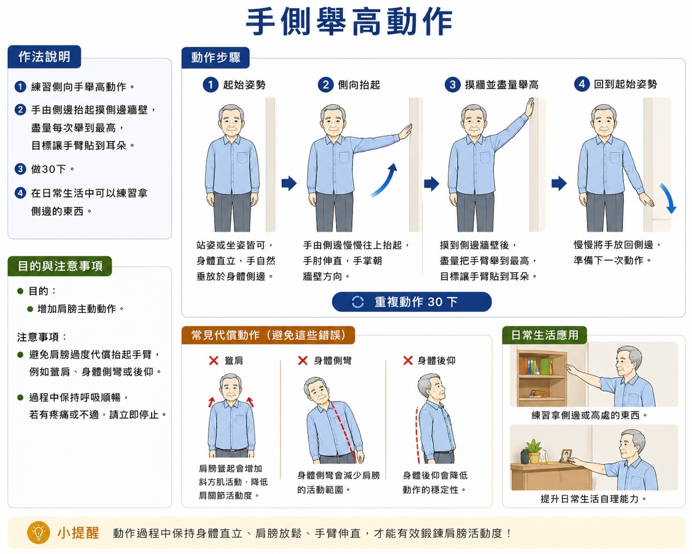 手側舉高動作